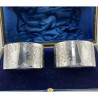 Edwardian Boxed Pair of Sterling Silver Napkin Rings