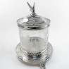 Decorative Victorian Glass and Silver Plated Biscuit Box (c.1890)