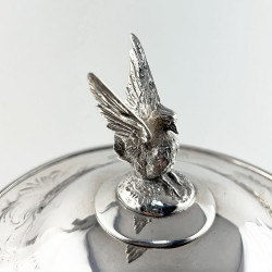 Decorative Victorian Glass and Silver Plated Biscuit Box
