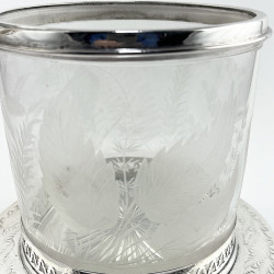 Decorative Victorian Glass and Silver Plated Biscuit Box