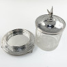 Decorative Victorian Glass and Silver Plated Biscuit Box