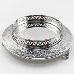 Decorative Victorian Glass and Silver Plated Biscuit Box