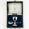 Boxed Sterling Silver Egg Cup Christening Set