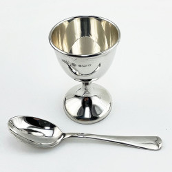 Boxed Sterling Silver Egg Cup Christening Set