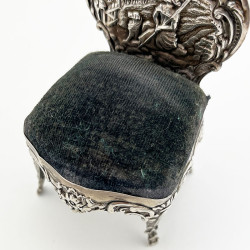 Novelty Sterling Silver Pin Cushion in the Form of a Chair