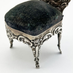 Novelty Sterling Silver Pin Cushion in the Form of a Chair