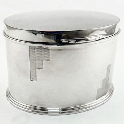 Mappin & Webb Art Deco Style Silver Plated Biscuit or Trinket Box (c.1935)