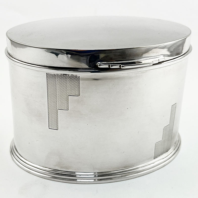 Mappin & Webb Art Deco Style Silver Plated Biscuit or Trinket Box (c.1935)