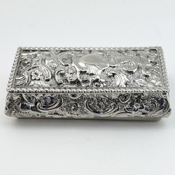 Embossed Edwardian Sterling Silver Jewellery or Trinket Box (1902)
