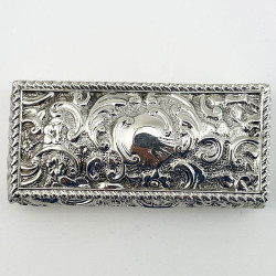 Embossed Edwardian Sterling Silver Jewellery or Trinket Box