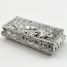 Embossed Edwardian Sterling Silver Jewellery or Trinket Box