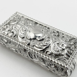 Embossed Edwardian Sterling Silver Jewellery or Trinket Box