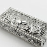 Embossed Edwardian Sterling Silver Jewellery or Trinket Box
