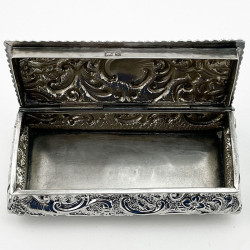 Embossed Edwardian Sterling Silver Jewellery or Trinket Box