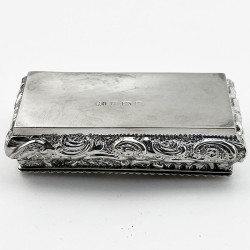 Embossed Edwardian Sterling Silver Jewellery or Trinket Box