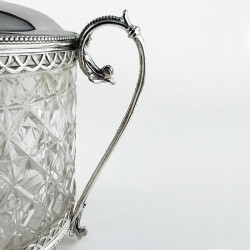 Good Quality Victorian Silver Plate and Cut Glass Biscuit or Trinket Box