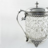Good Quality Victorian Silver Plate and Cut Glass Biscuit or Trinket Box