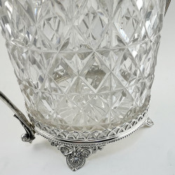Good Quality Victorian Silver Plate and Cut Glass Biscuit or Trinket Box