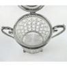 Good Quality Victorian Silver Plate and Cut Glass Biscuit or Trinket Box