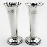 Pretty Pair of Chester Sterling Silver Flower Vases (1900)