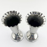Pretty Pair of Chester Sterling Silver Flower Vases