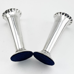 Pretty Pair of Chester Sterling Silver Flower Vases