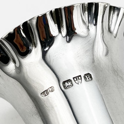 Pretty Pair of Chester Sterling Silver Flower Vases