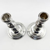 Smart Plain Pair of Georgian Style Sterling Silver Candlesticks
