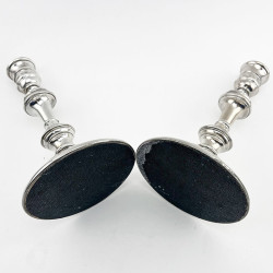 Smart Plain Pair of Georgian Style Sterling Silver Candlesticks