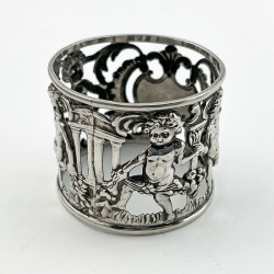 Beautiful Boxed Antique Sterling Silver Napkin Ring