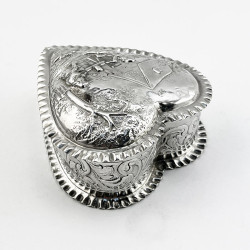 Decorative Victorian Sterling Silver Jewellery or Trinket Box