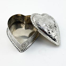Decorative Victorian Sterling Silver Jewellery or Trinket Box