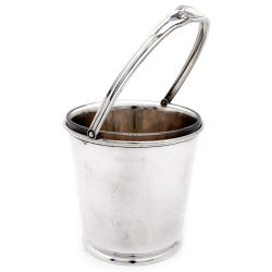 Plain Sterling Silver Ice Pail with Clear Glass Liner