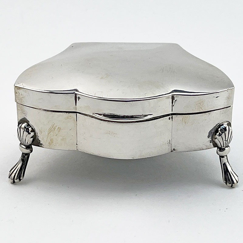 Plain Rectangular Sterling Silver Jewellery or Trinket Box