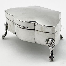 Plain Rectangular Sterling Silver Jewellery or Trinket Box
