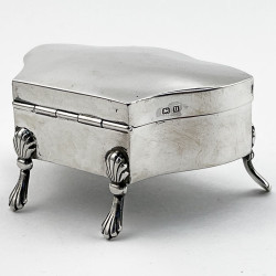Plain Rectangular Sterling Silver Jewellery or Trinket Box