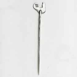 Boxed Set of Six Sterling Silver and Enamel Cocktail Picks