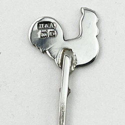 Boxed Set of Six Sterling Silver and Enamel Cocktail Picks