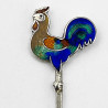 Boxed Set of Six Sterling Silver and Enamel Cocktail Picks