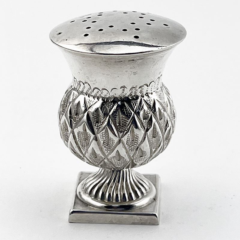 Edwardian Sterling Silver Thistle Style Pepper Pot (1903)