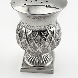 Edwardian Sterling Silver Thistle Style Pepper Pot