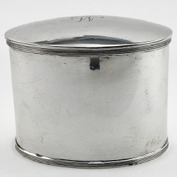 Plain Oval George Unite Sterling Silver Tea Caddy (1926)