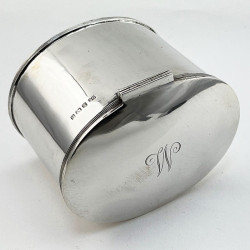 Plain Oval George Unite Sterling Silver Tea Caddy