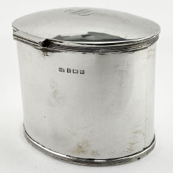 Plain Oval George Unite Sterling Silver Tea Caddy