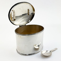 Plain Oval George Unite Sterling Silver Tea Caddy