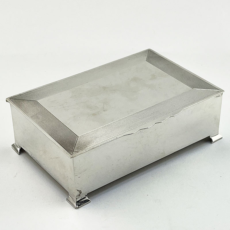 Rectangular Sterling Silver Cigarette or Trinket Box (1955)