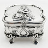 Sterling Silver Jewellery or Trinket Box Depicting Mother and Child