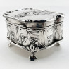 Sterling Silver Jewellery or Trinket Box Depicting Mother and Child