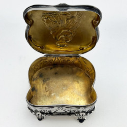 Sterling Silver Jewellery or Trinket Box Depicting Mother and Child