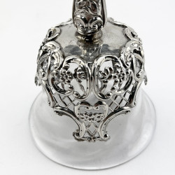 Edwardian Glass and Sterling Silver Table Bell